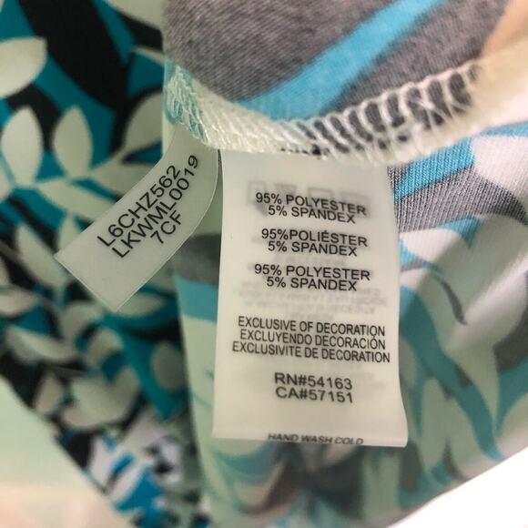 Karl Lagerfeld Paris Floral Print Tank w/ Ruching & Silver Logo Detail - Medium - Picture 5 of 6